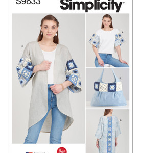 S9633 Misses’ Crochet and Sew Top, Jacket and Bag